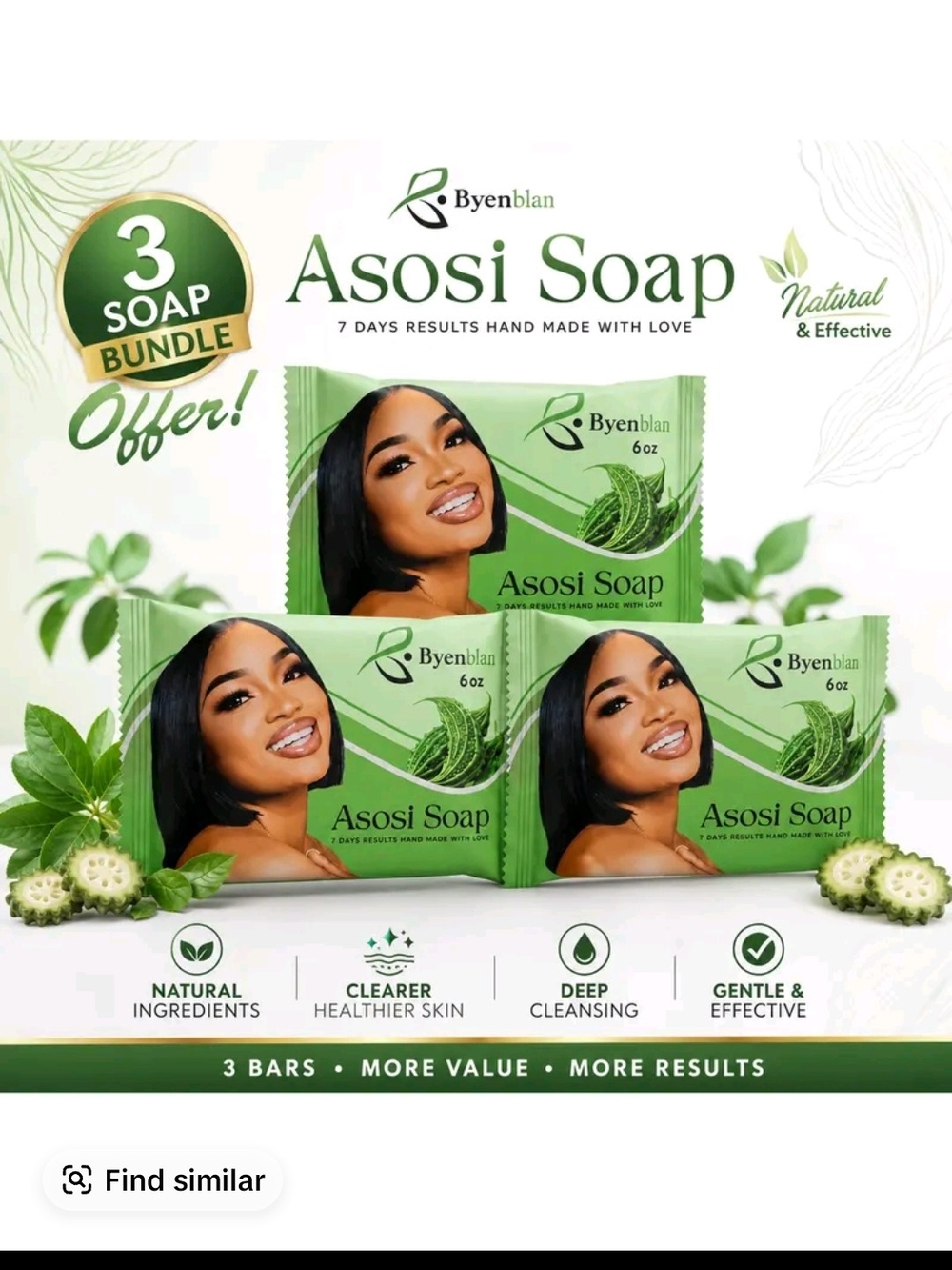 Asosi Soap - Green Nourishing Bar (3-Pack)